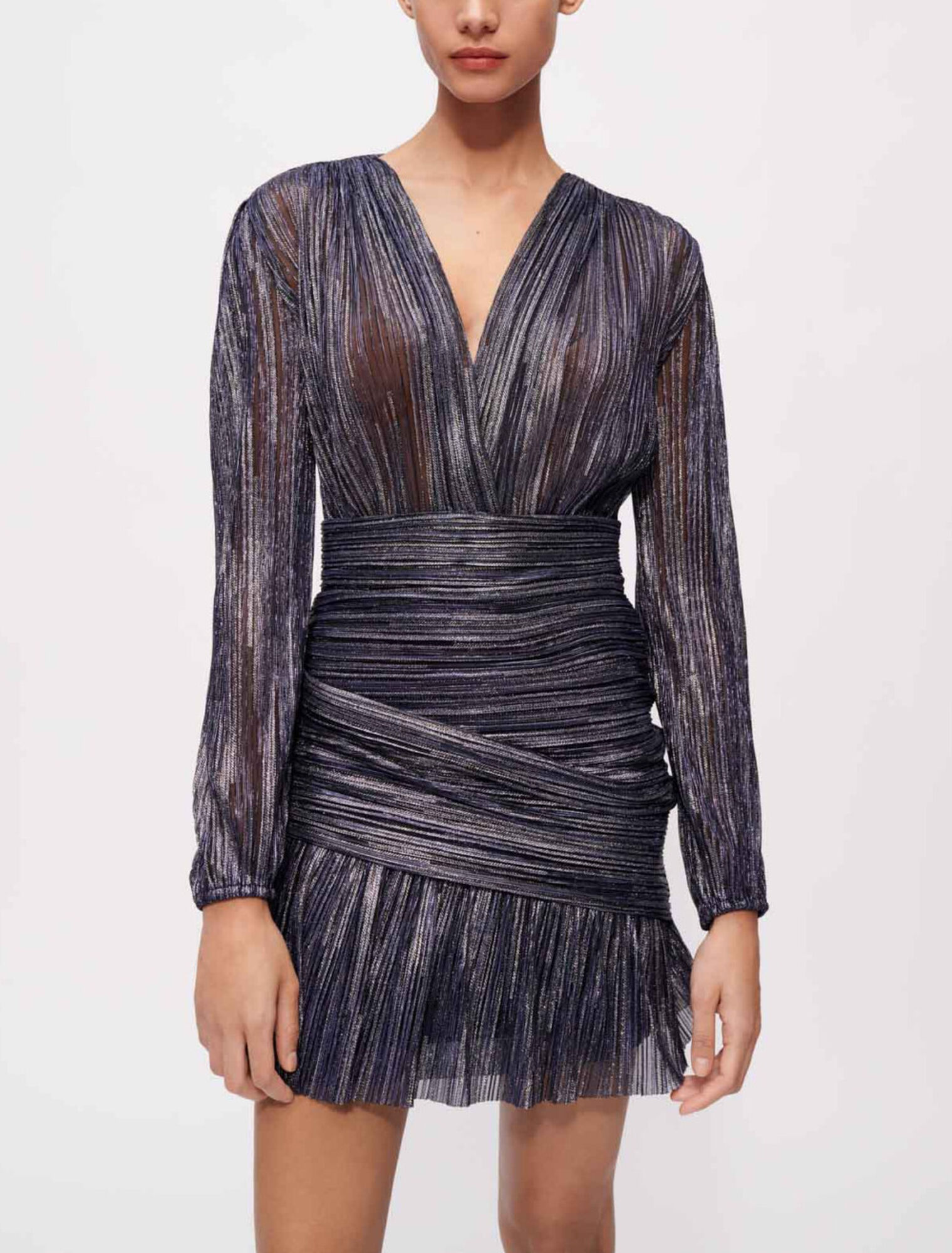 Vollständig drapiertes Kleid aus Lamé