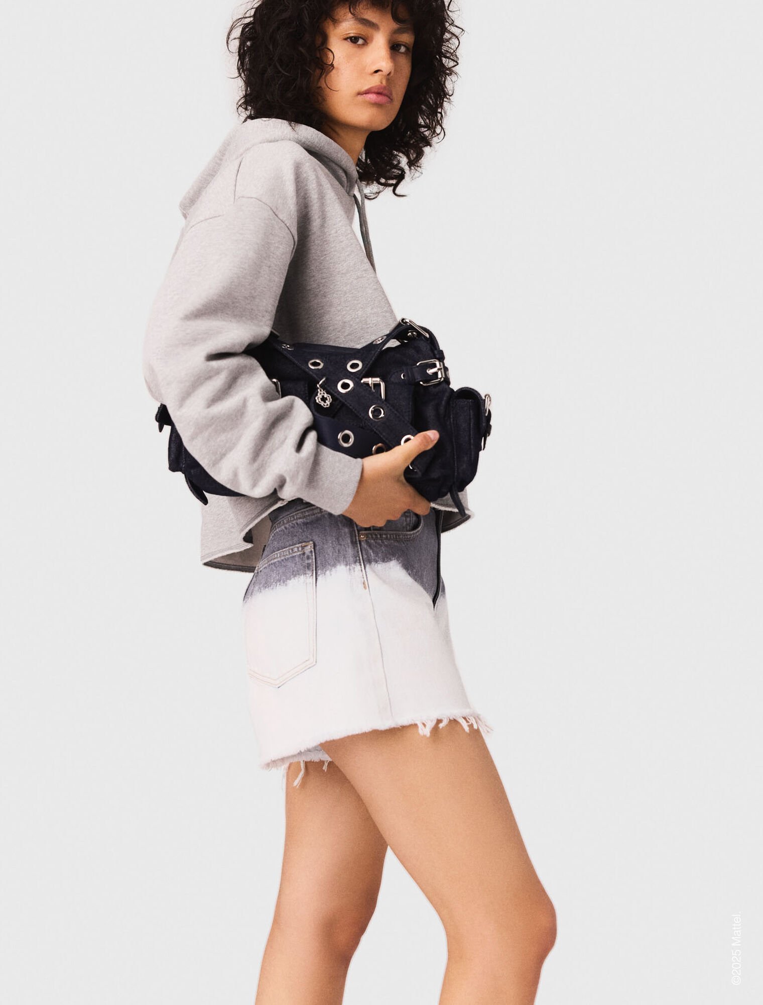 Crop-Sweatshirt mit gesticktem Logo