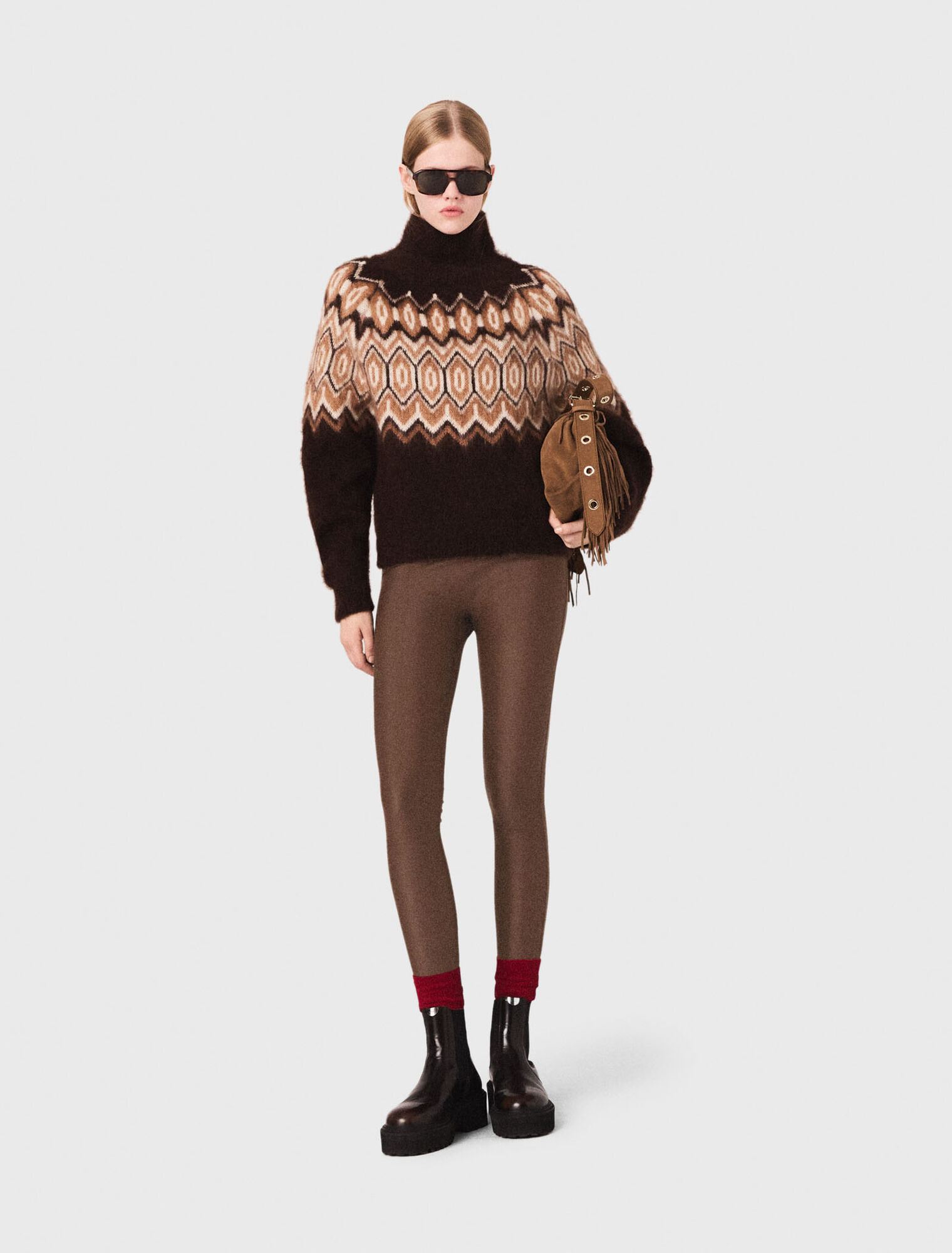 Fairisle-Pullover mit Stehkragen