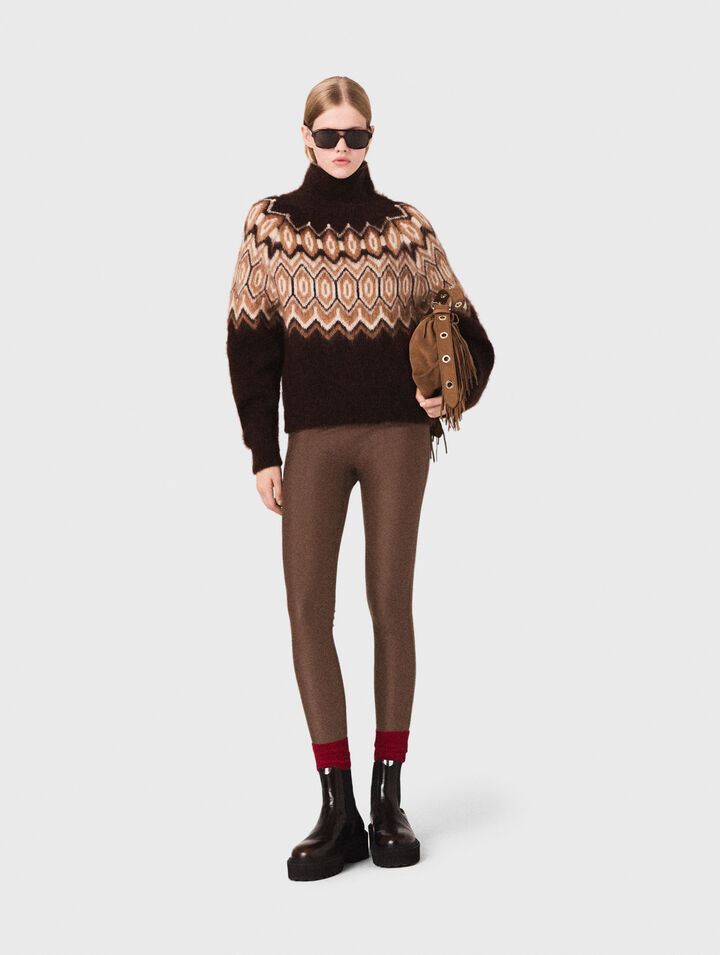 Fairisle-Pullover mit Stehkragen