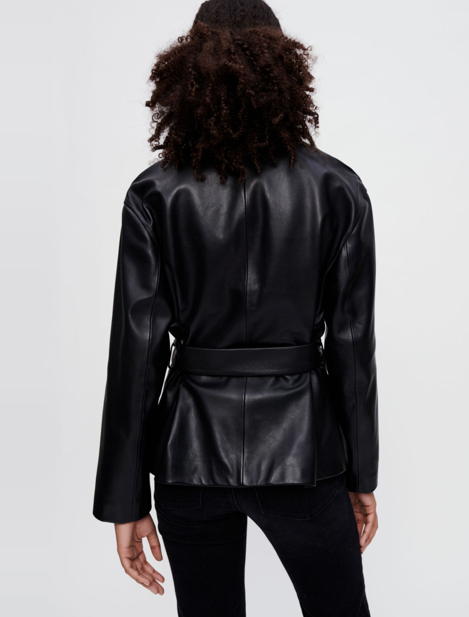 Blousonjacke aus Leder mit 4 Taschen