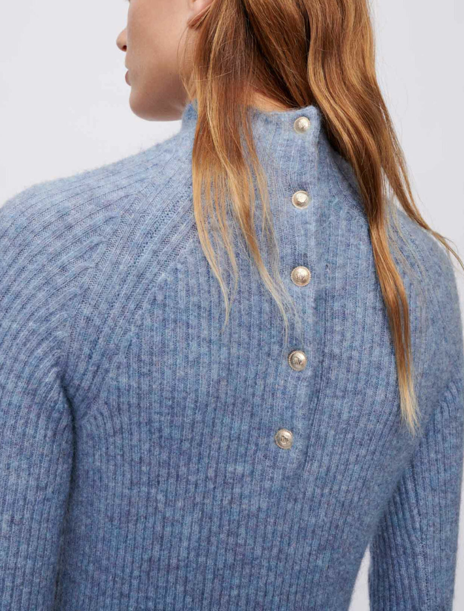 Kleid aus Mohair mit Stehkragen