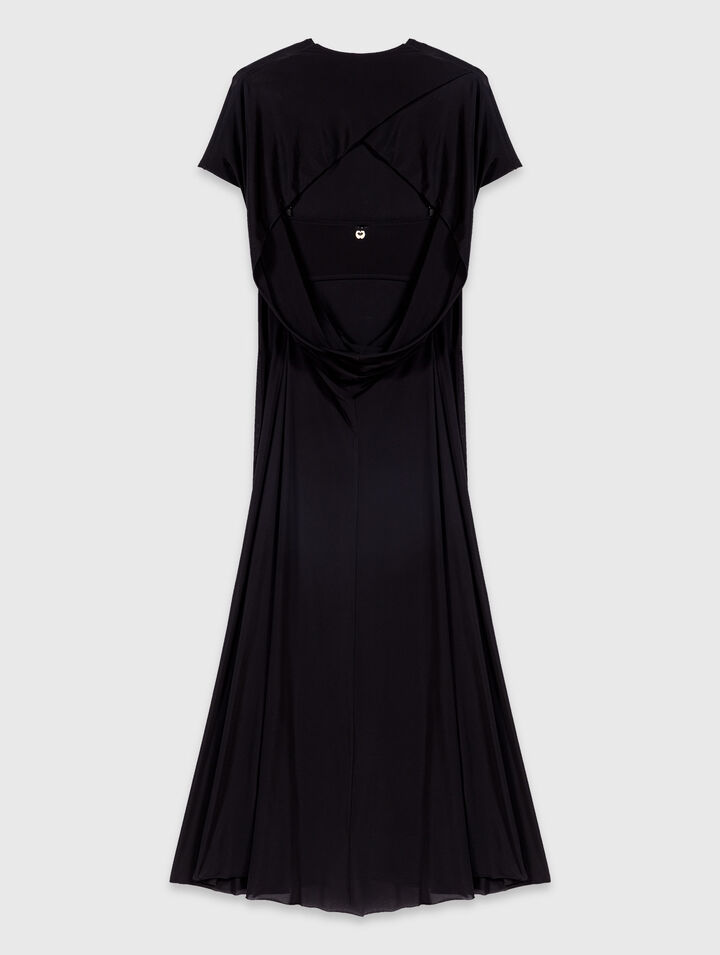 Langes Kleid mit Wasserfallr&uuml;cken