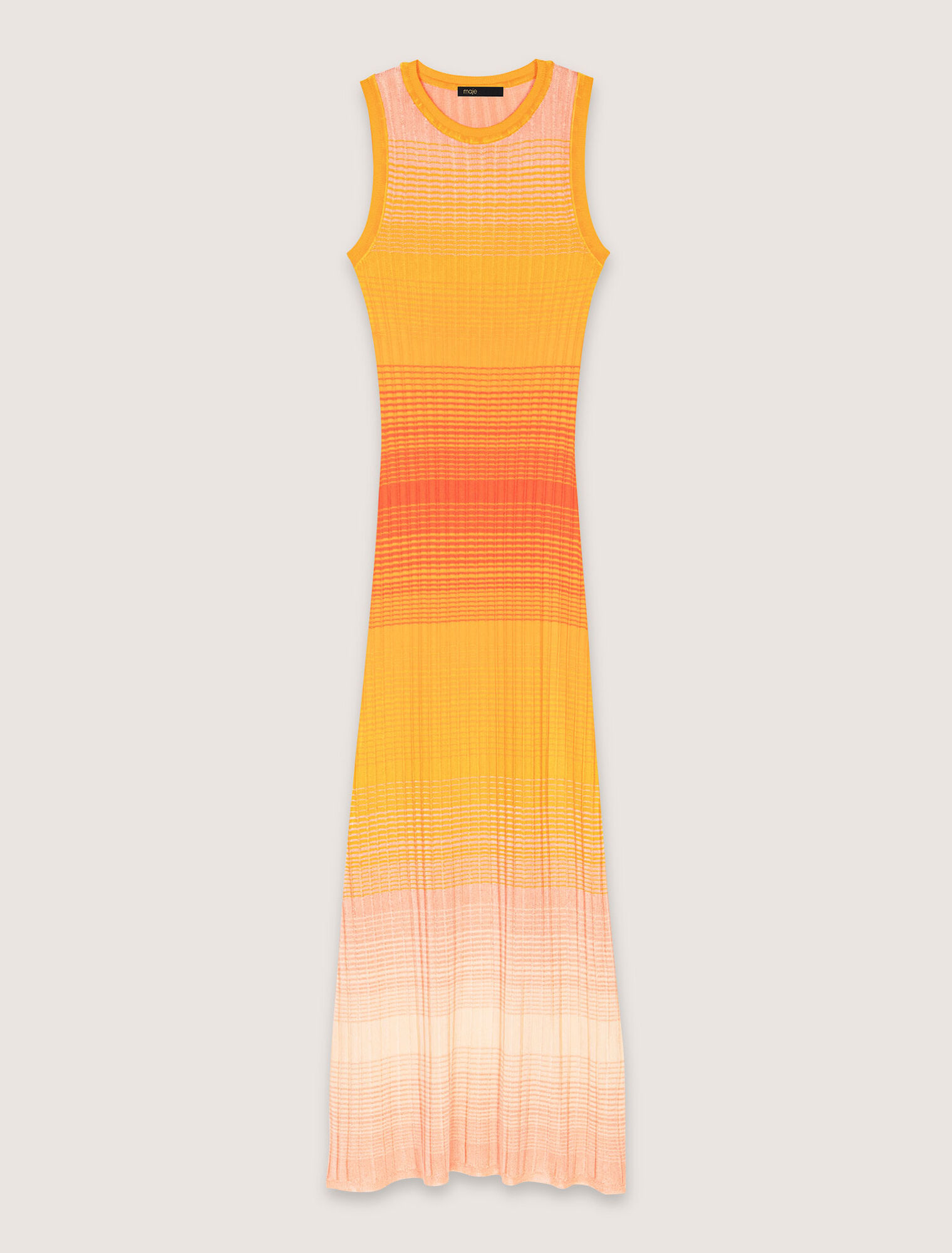 Langes Strickkleid mit Batik-Muster