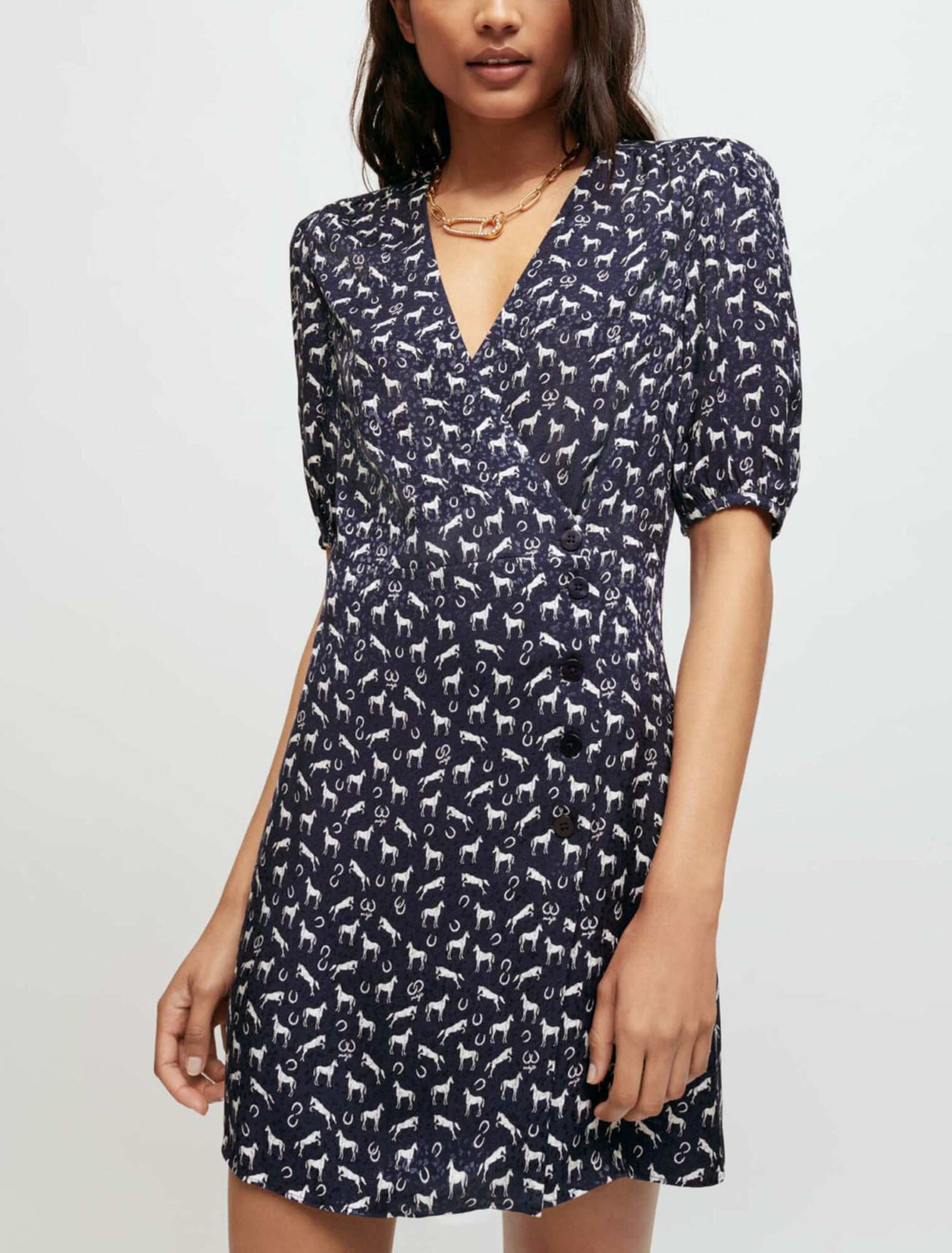 Jacquardkleid mit Pferdeprint