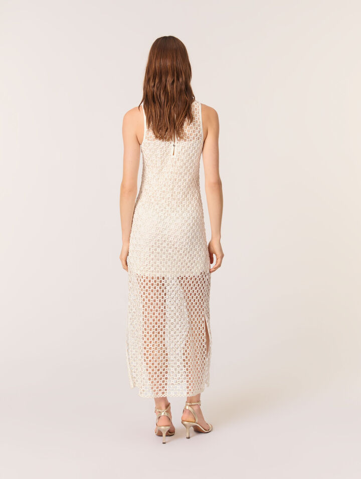 Langes Kleid aus Guipure-Spitze