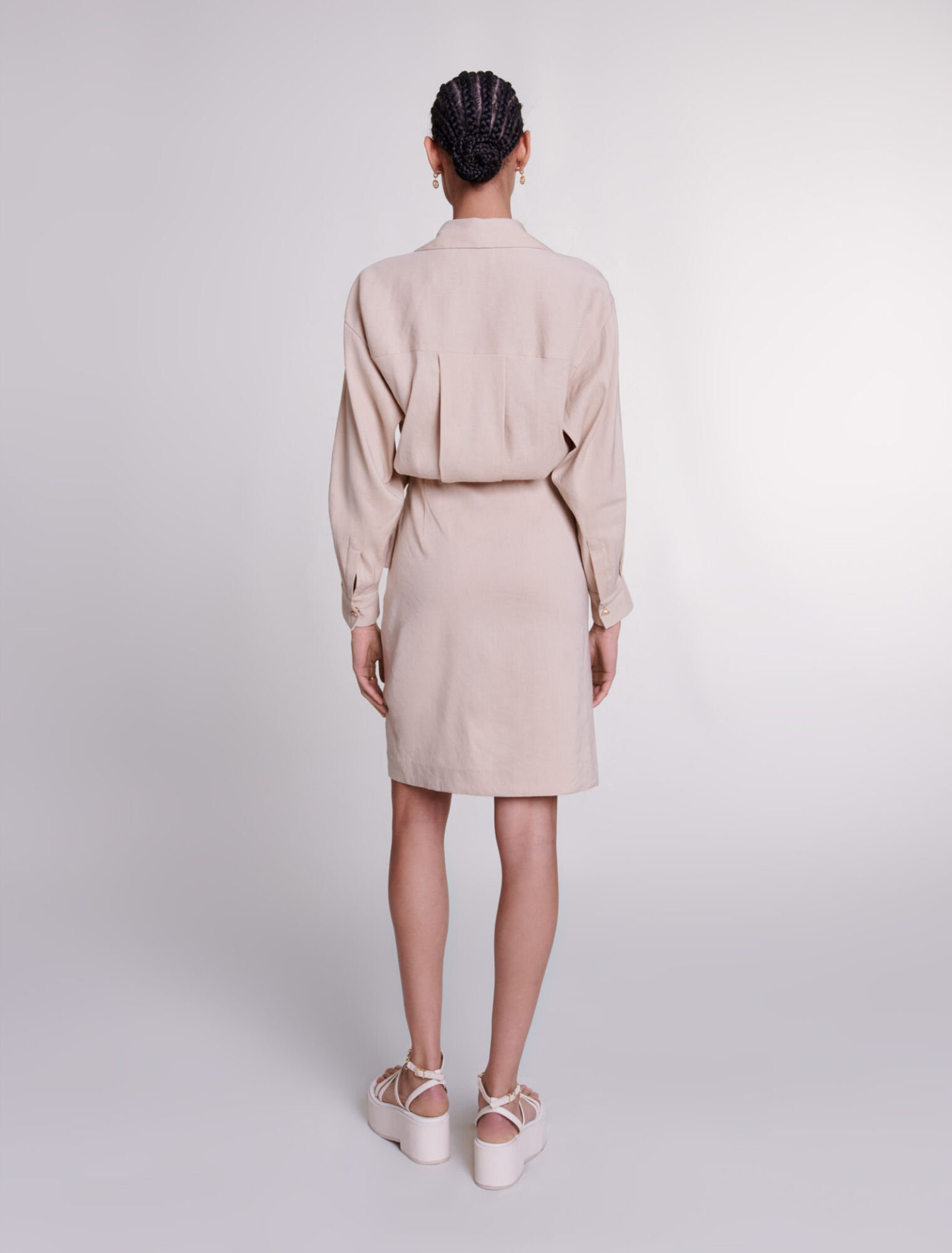 Midi-Kleid aus Leinen