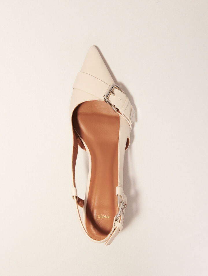 Slingback-Pumps mit Doppelschnalle