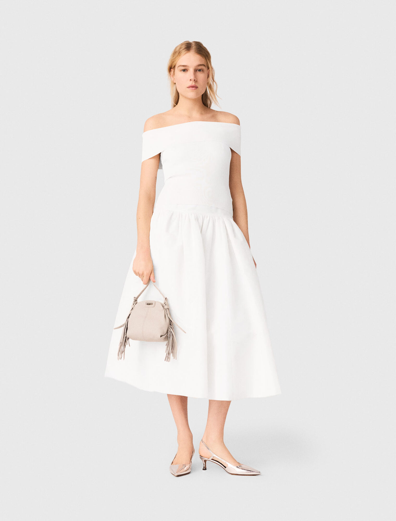 Rippstricktop mit Bardot-Kragen