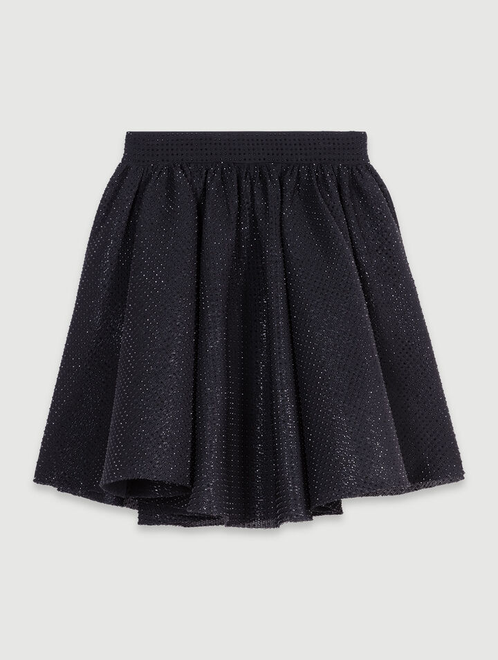 Kurzer weiter Rock mit Strass