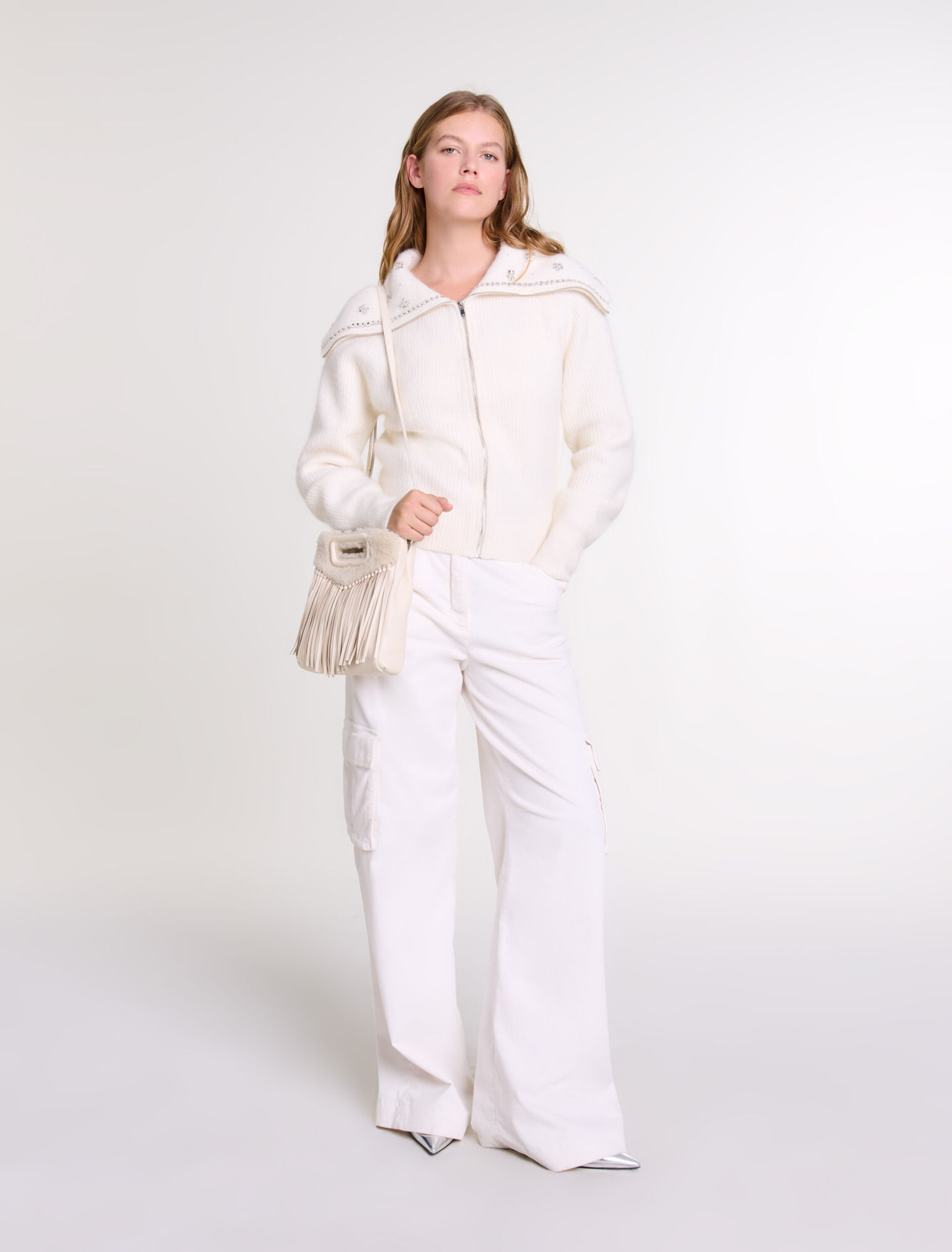 Cardigan mit Schmuckkragen