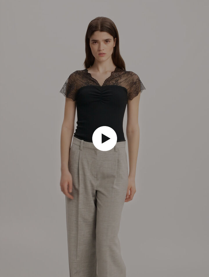 Spitzen Top aus Jersey