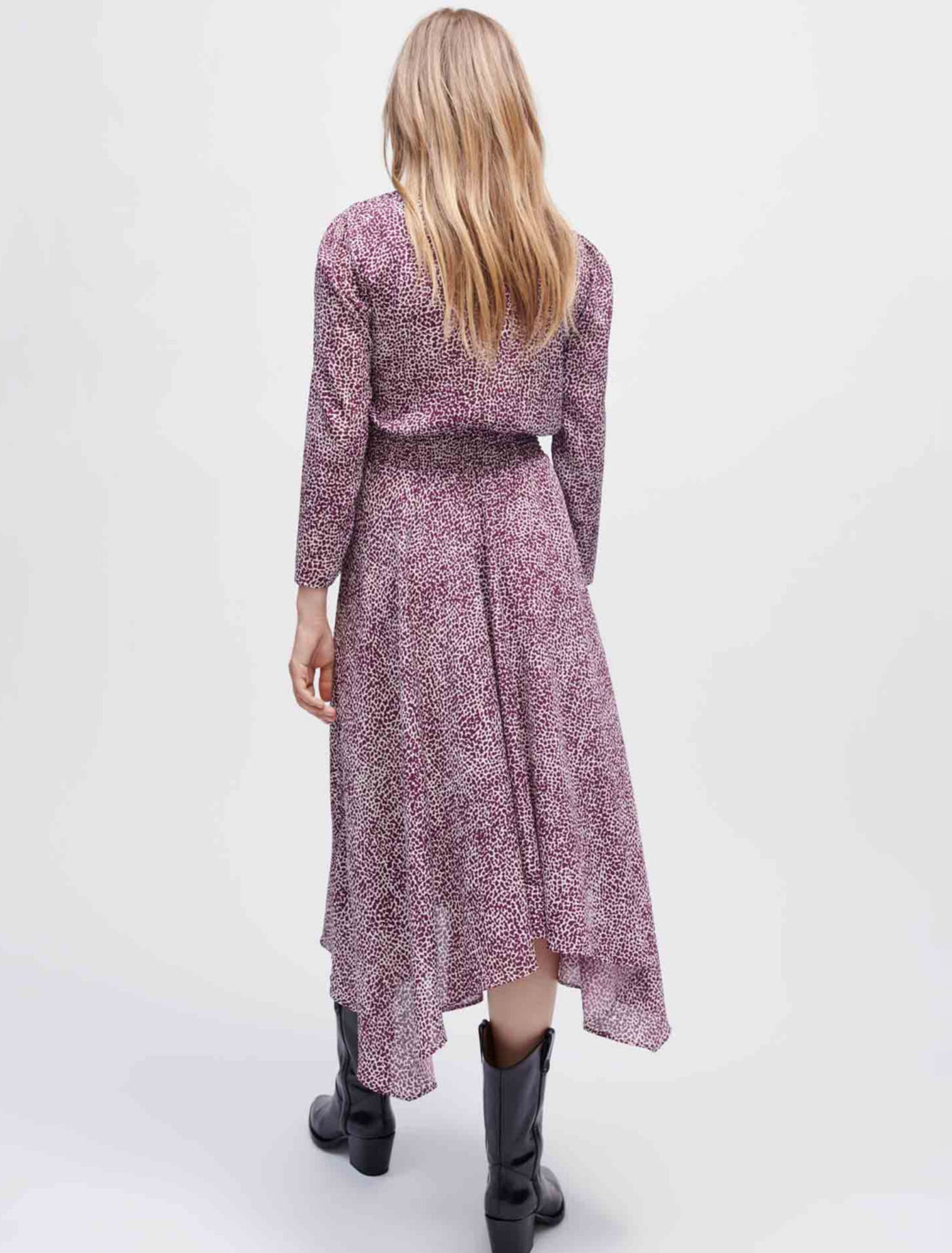 Asymmetrisches Kleid mit Leopardendruck