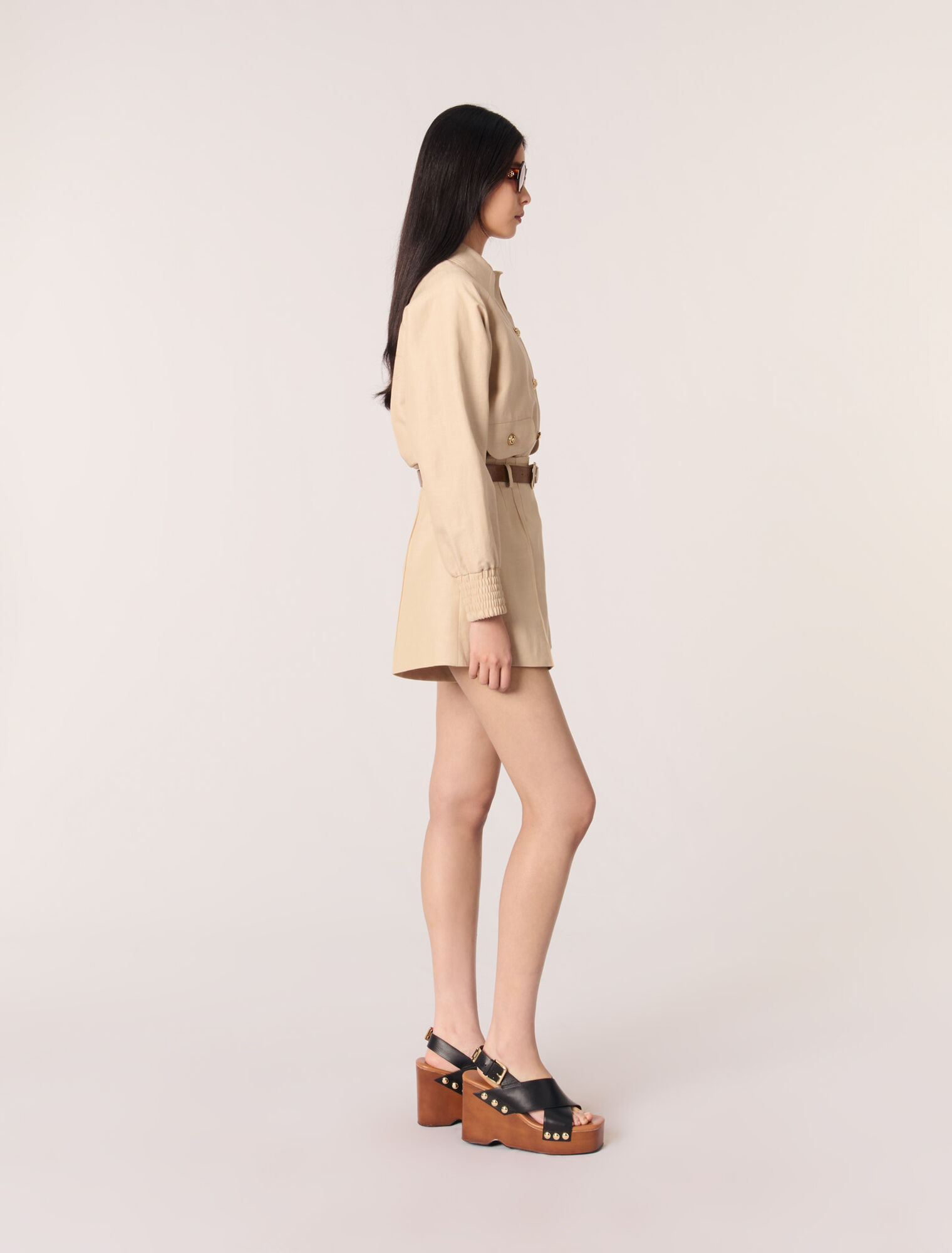 Shorts aus Leinen und Baumwolle