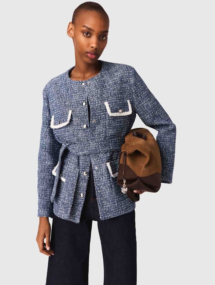 Tweed-Jacke mit 4 Taschen