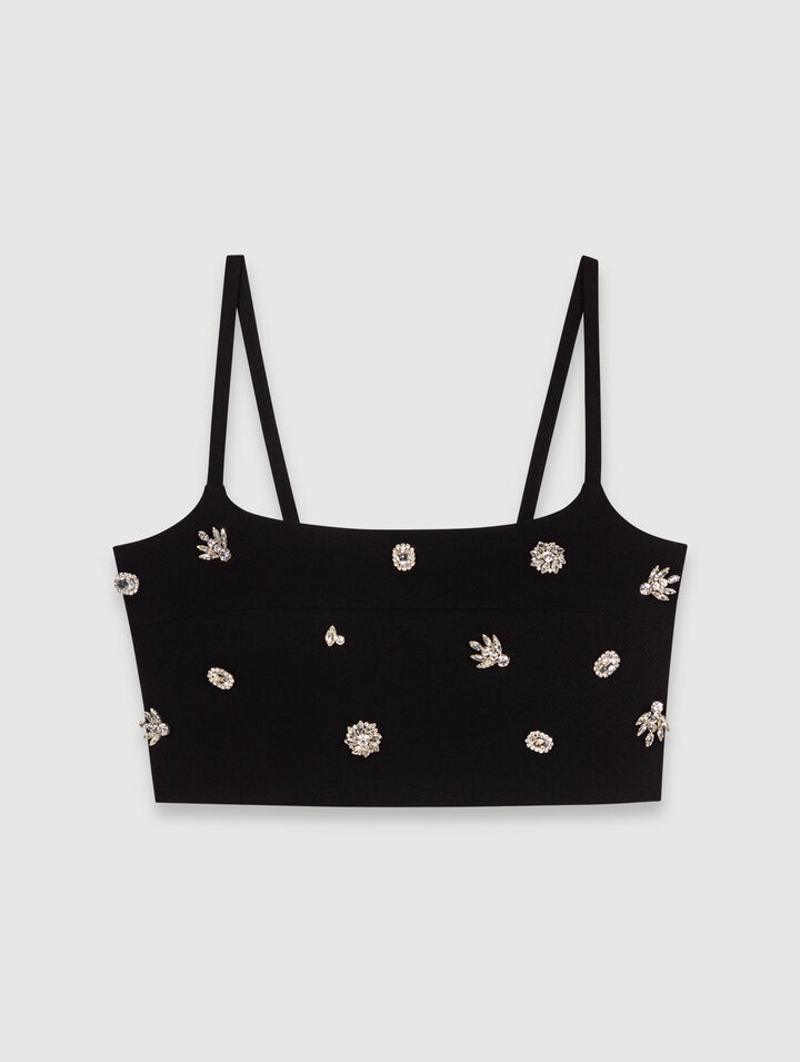 Crop-Top mit Strass