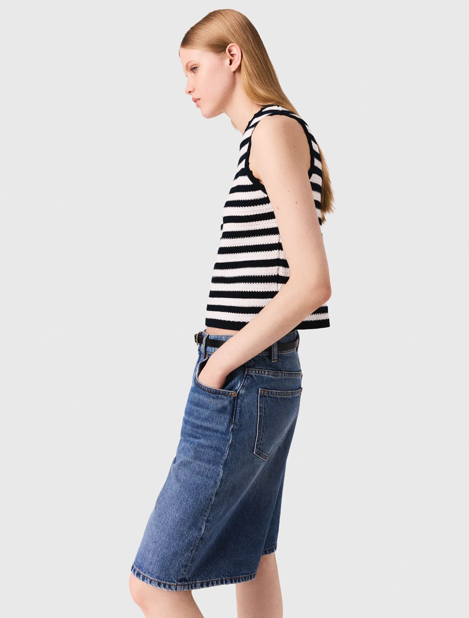 Denim-Bermudashorts