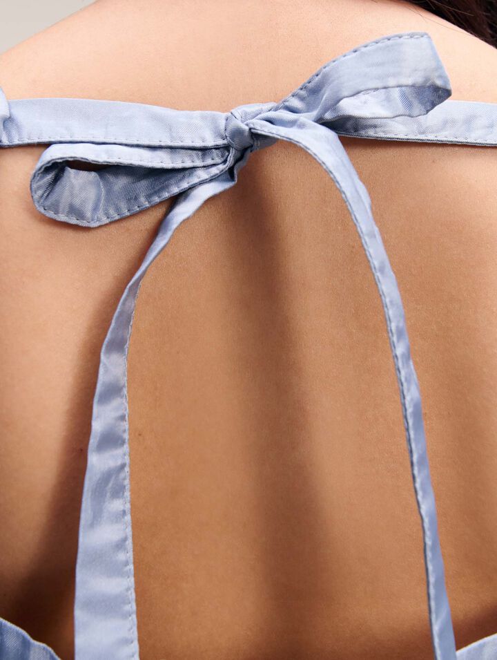 Organza-Top mit floralem Motiv