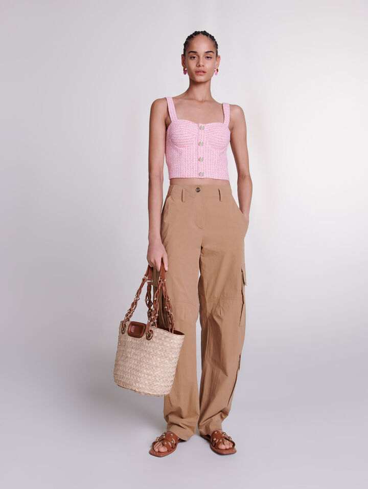 Crop Top aus Tweed