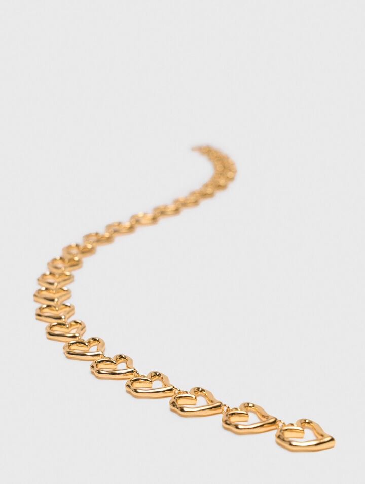 Herz-Halskette aus Messing, gold