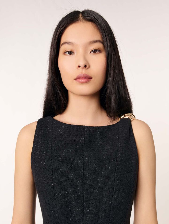Kurzes ausgestelltes Tweedkleid