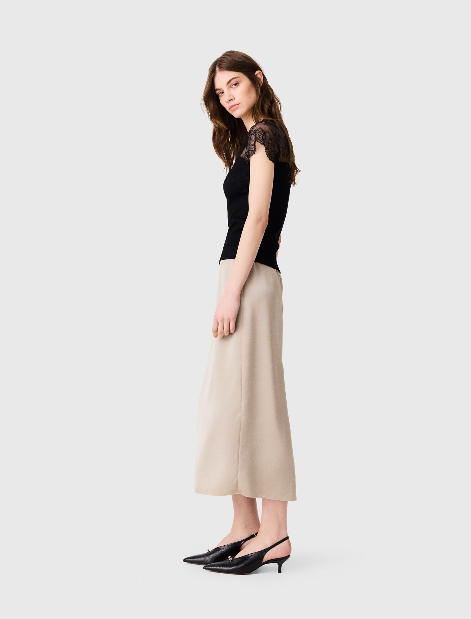 Spitzen Top aus Jersey
