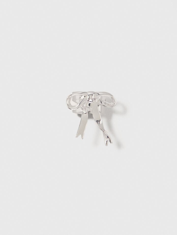 Offener Ring mit Schleife, silber