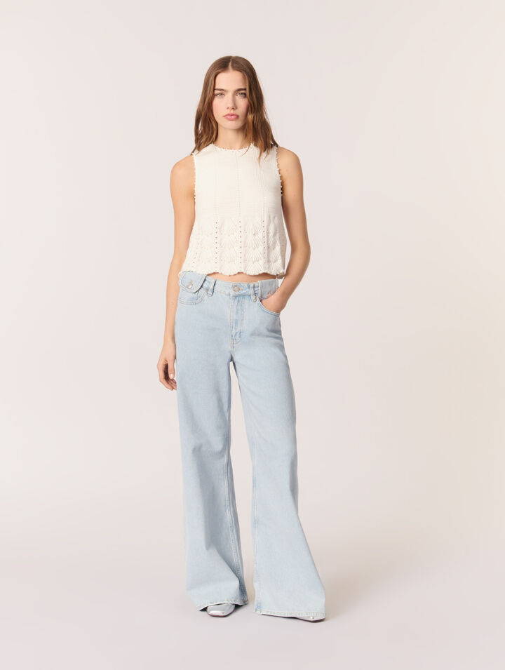 Weite Jeans mit Waschung