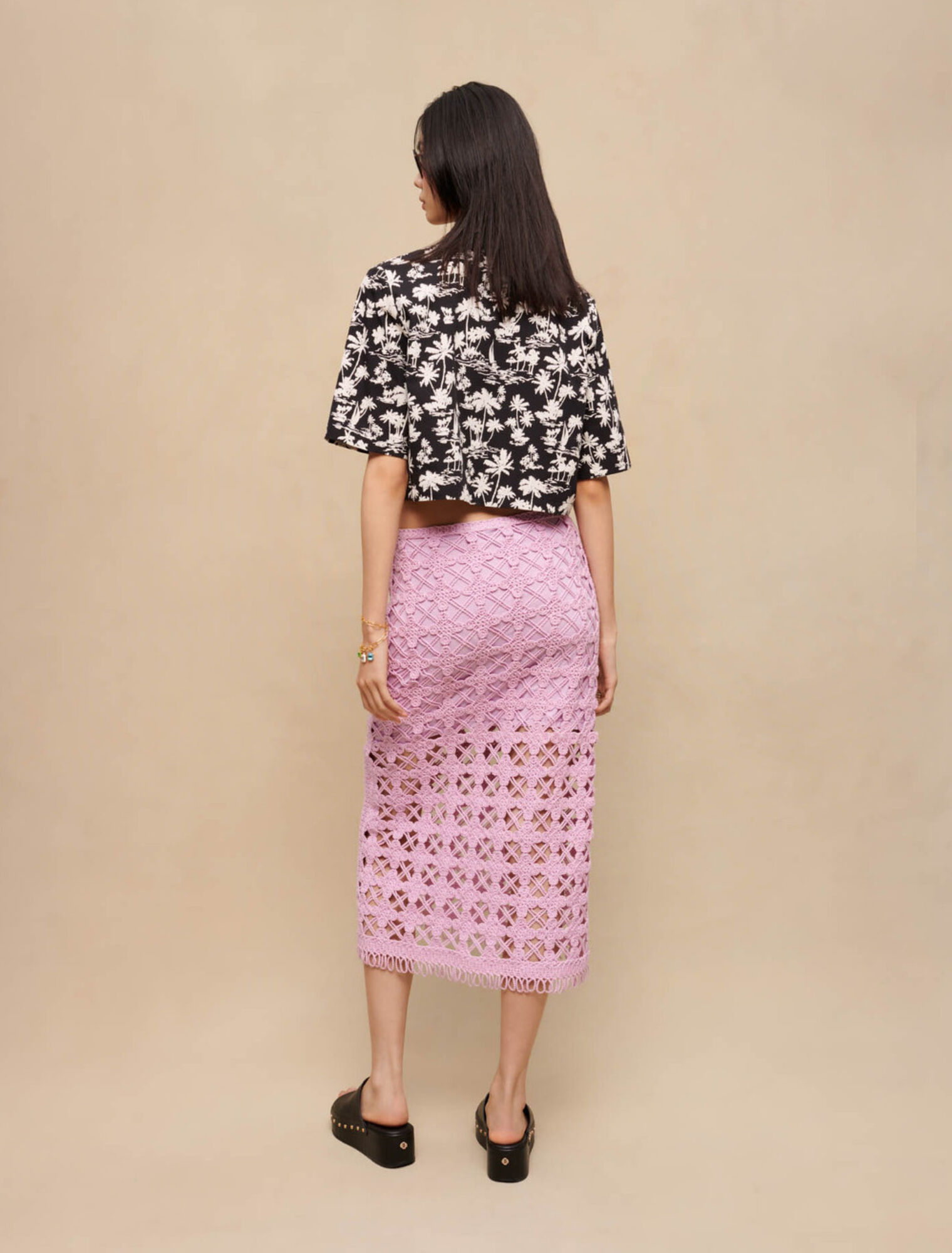 Kurzes Hemd mit Palmenprint