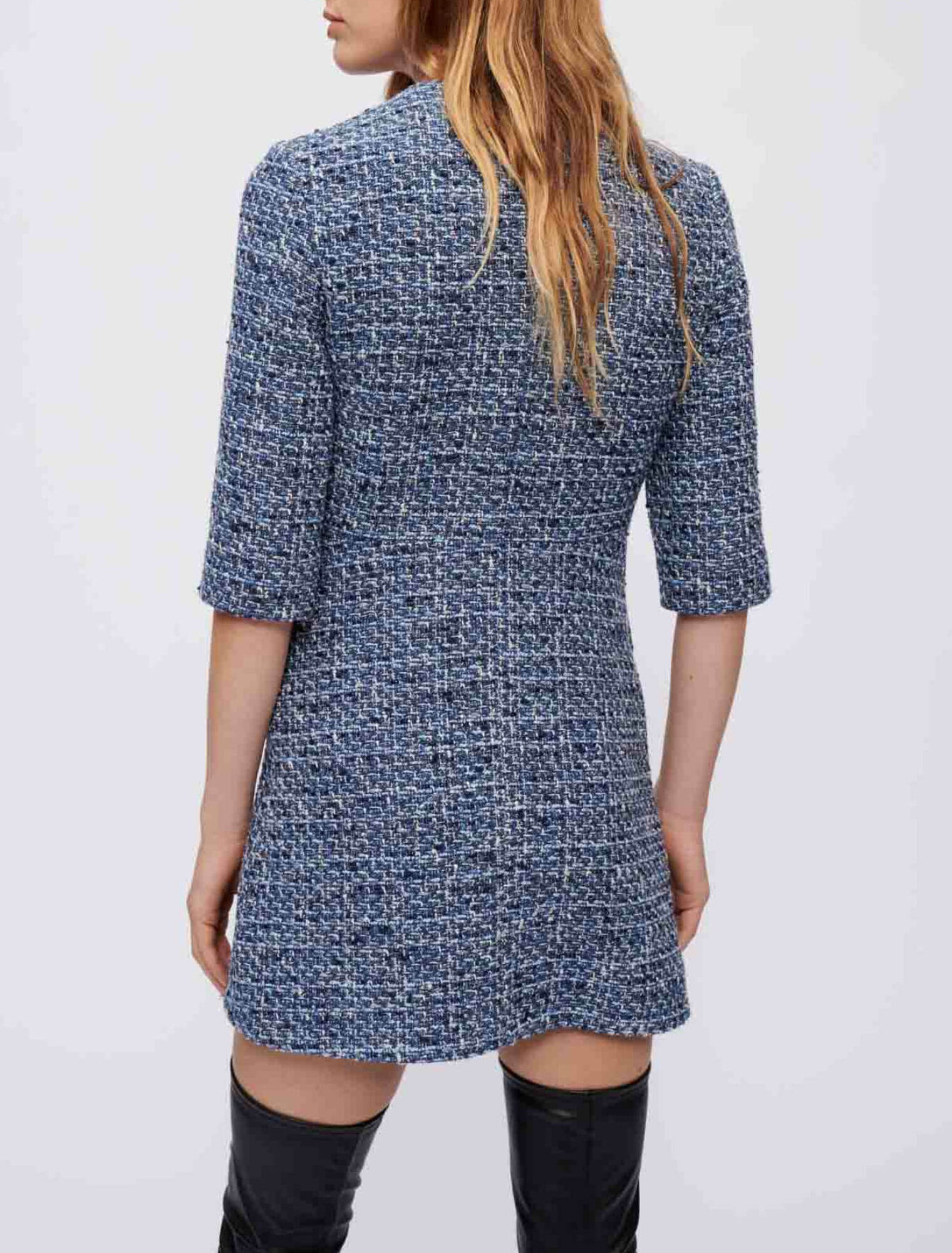 Tailliertes Tweed-Kleid