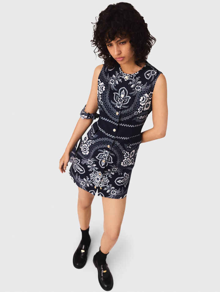 Gerades Kleid mit Print