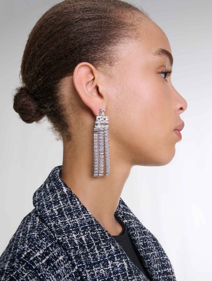 Strass-Ohrringe in Wasserfall-Optik