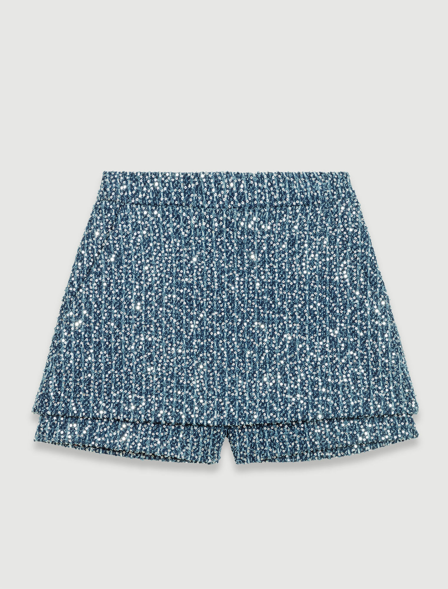 Trompe-l'Oeil-Shorts aus Tweed