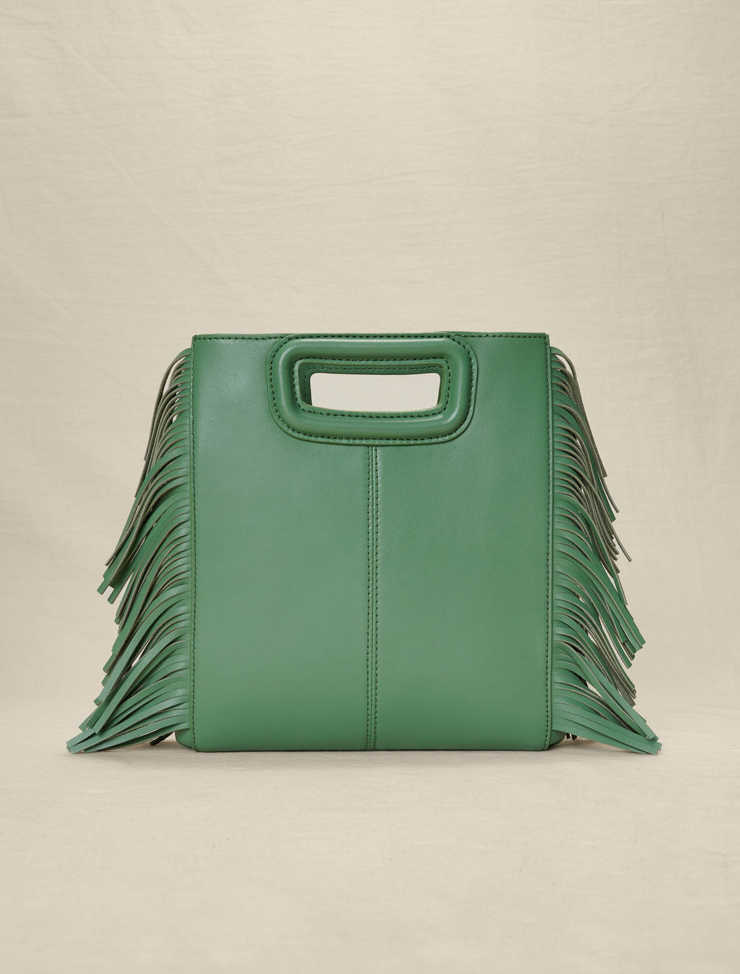M-Tasche aus Leder mit Fransen