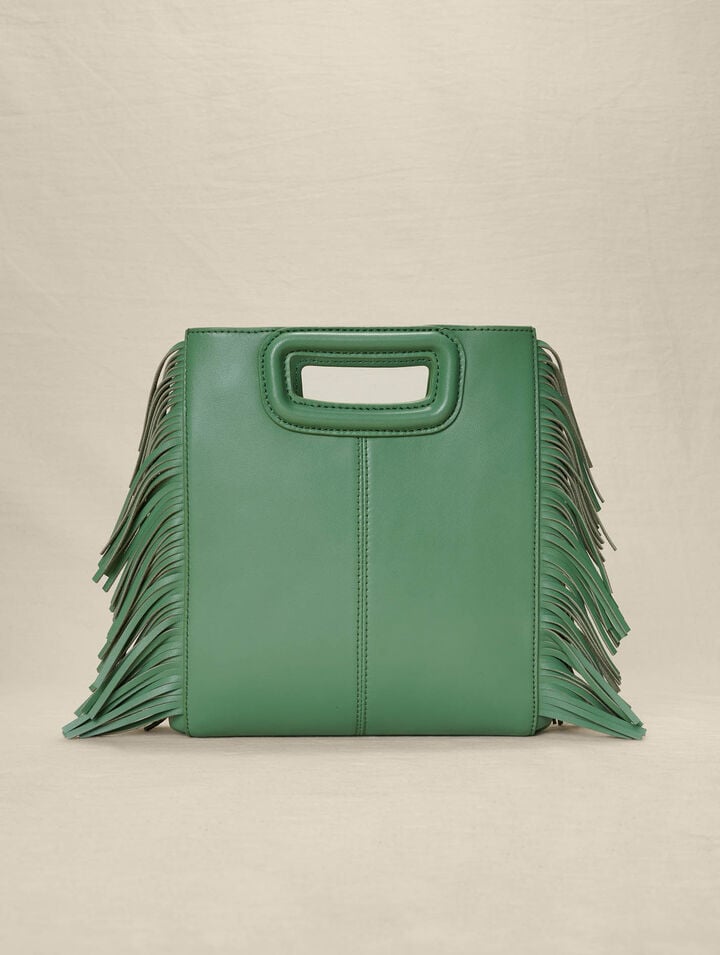 M-Tasche aus Leder mit Fransen