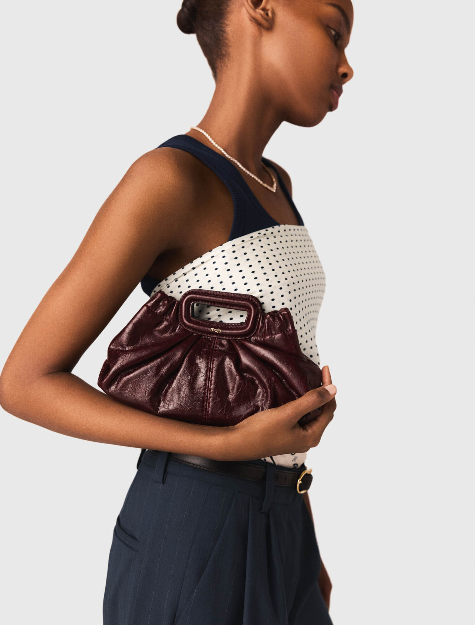 Mini-Clutch aus Craquel&eacute;-Leder