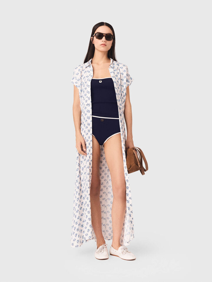 Langes bedrucktes Jacquard-Kleid