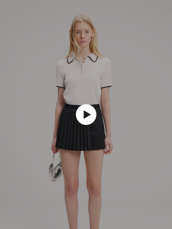 Gerade, plissierte Shorts