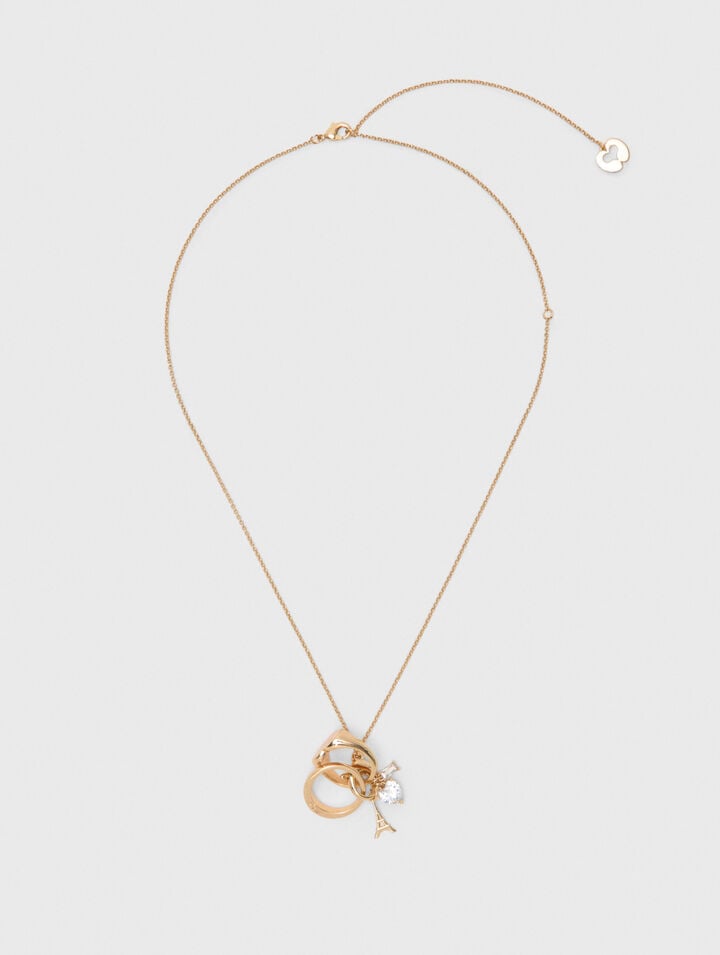 Goldene Halskette mit Ringdetails