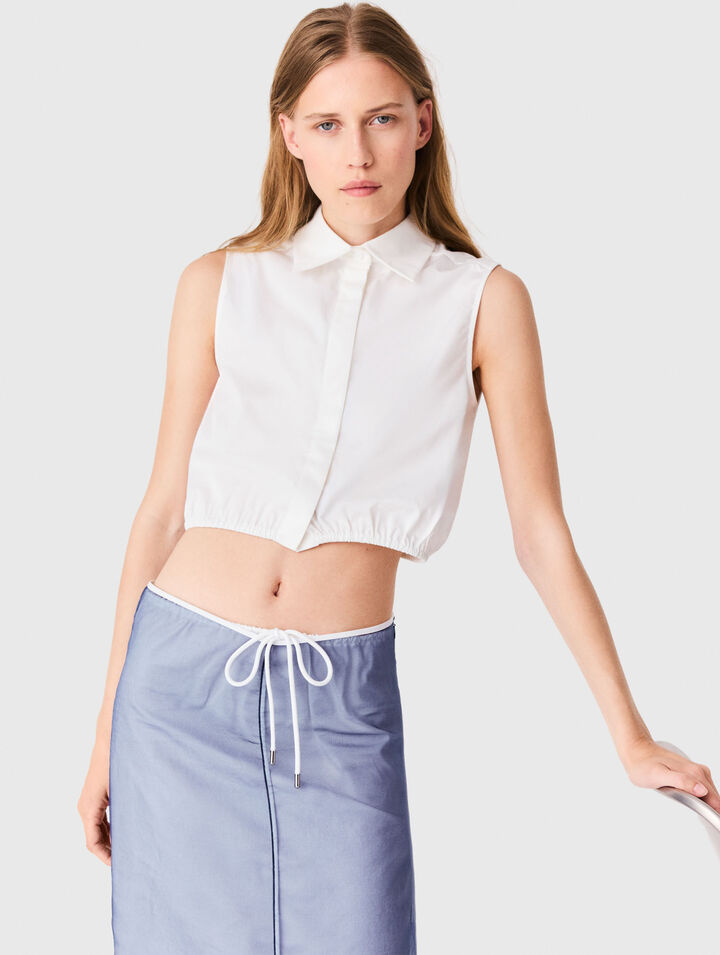 Baumwolltop mit abnehmbarem Organza