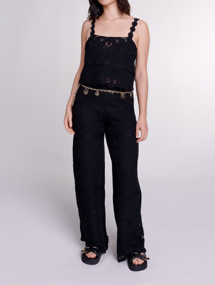 Kurzes Top mit Gipüre