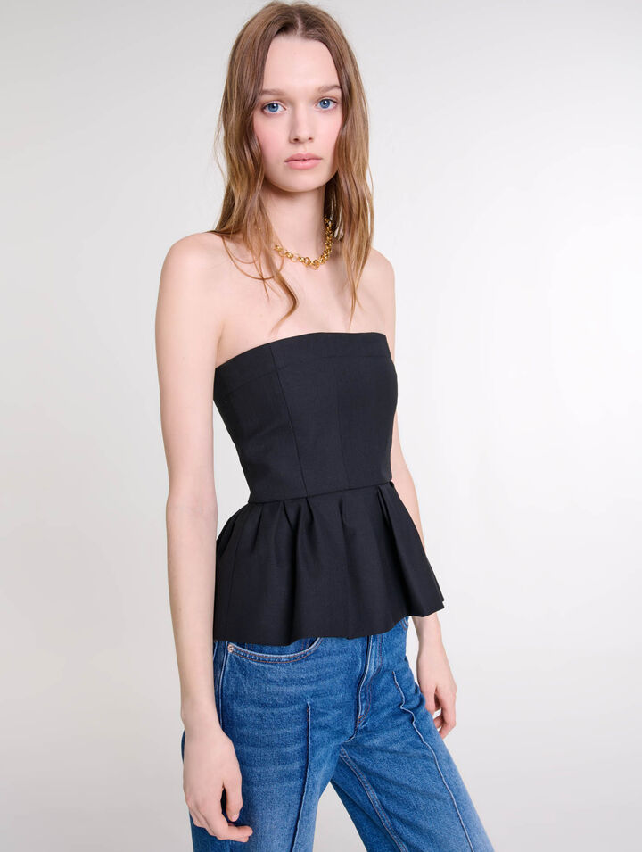 Bustier-Top mit Schößchen