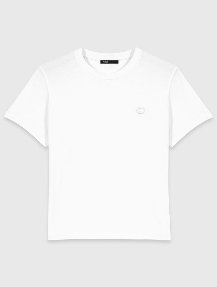 T-Shirt mit kleiner Logostickerei