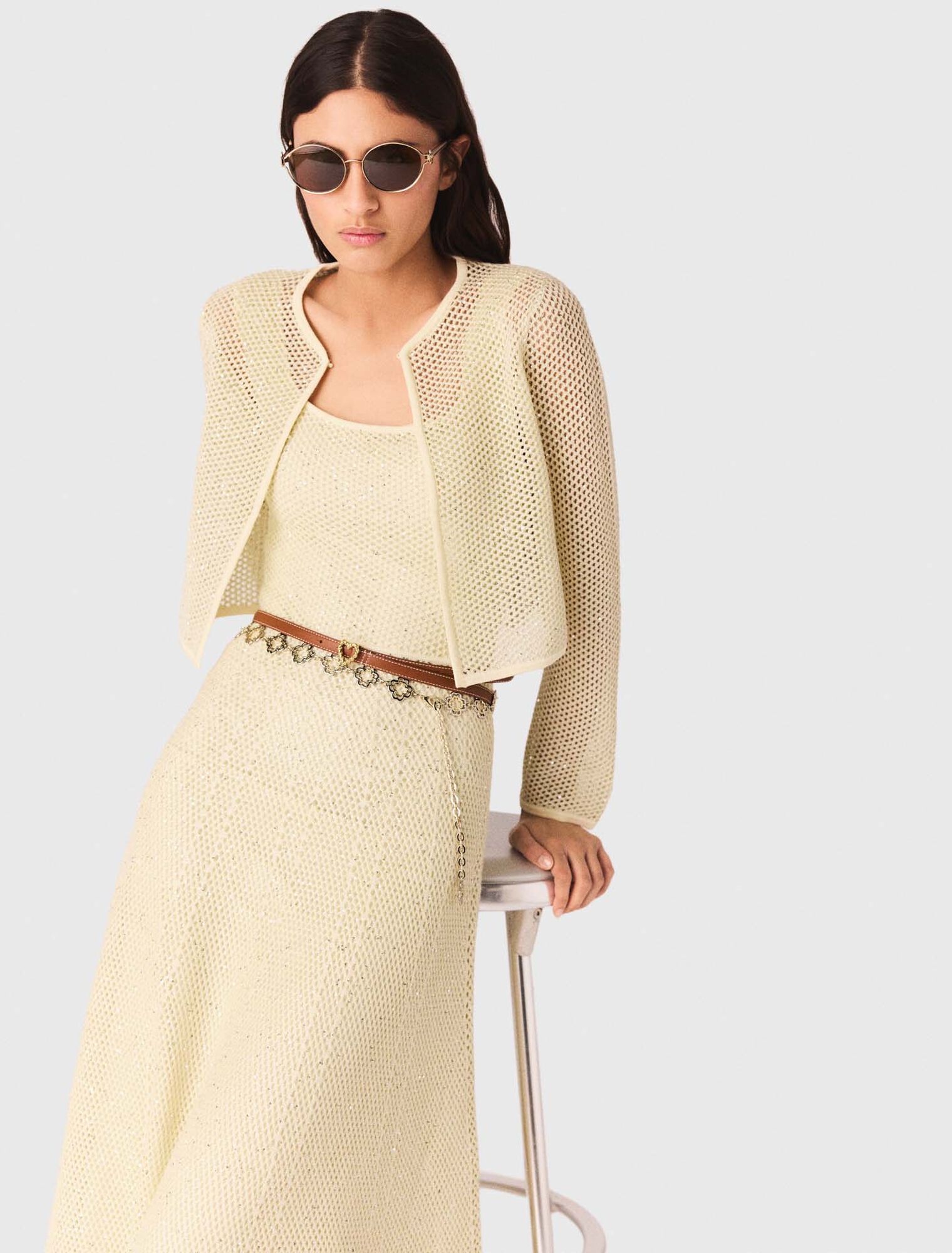 Strick-Cardigan mit Strass