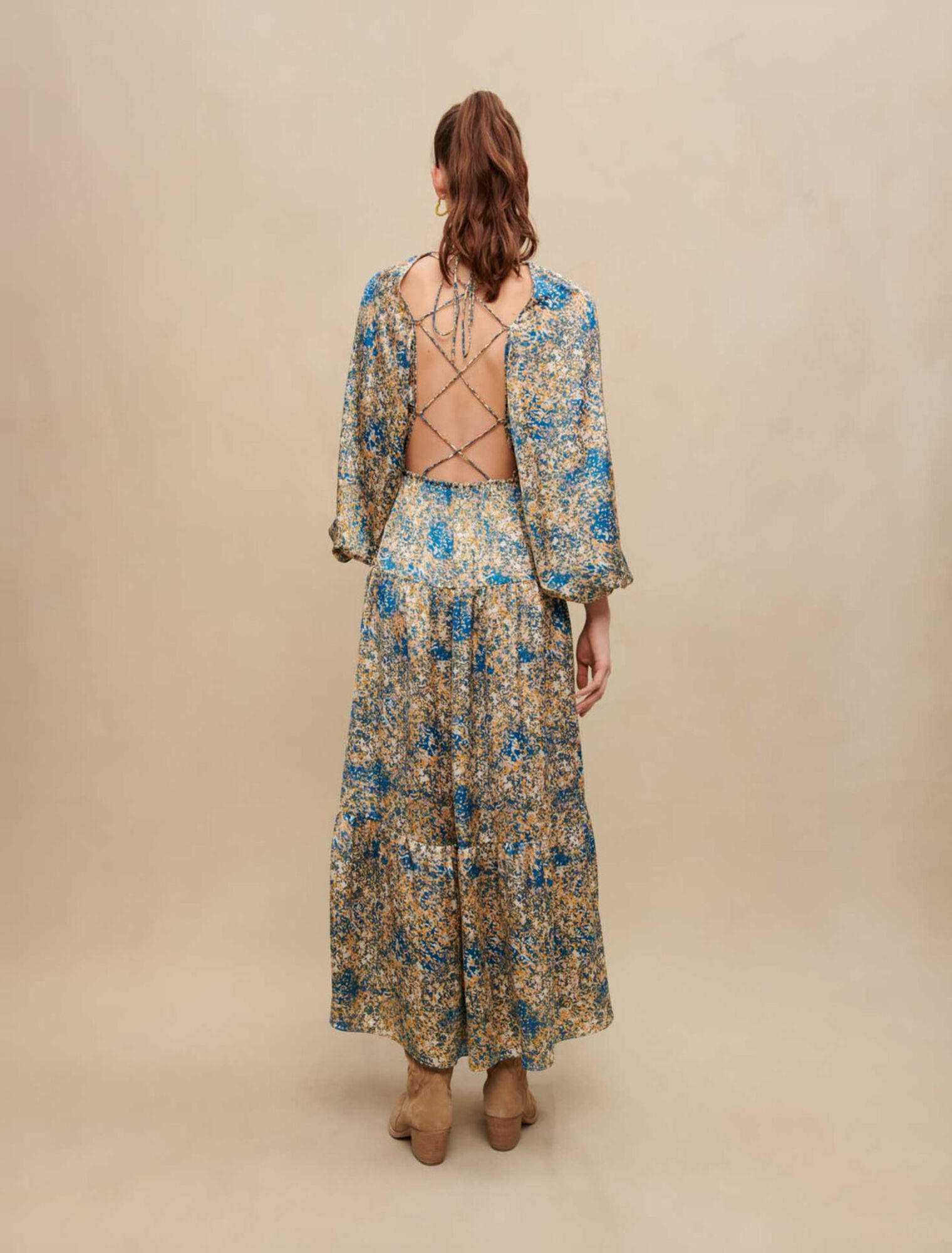 Langes Kleid mit Druck