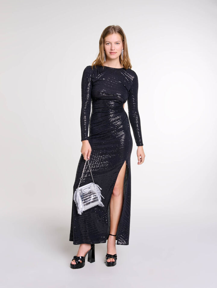 Langes Kleid mit Pailletten