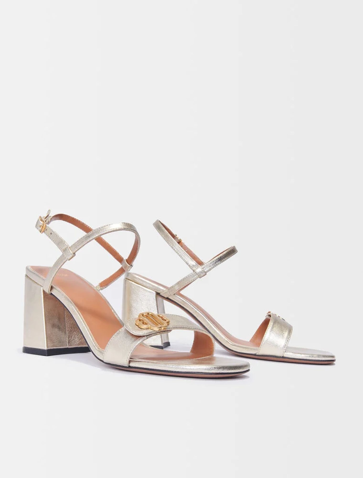 Sandalen aus metallisiertem Leder