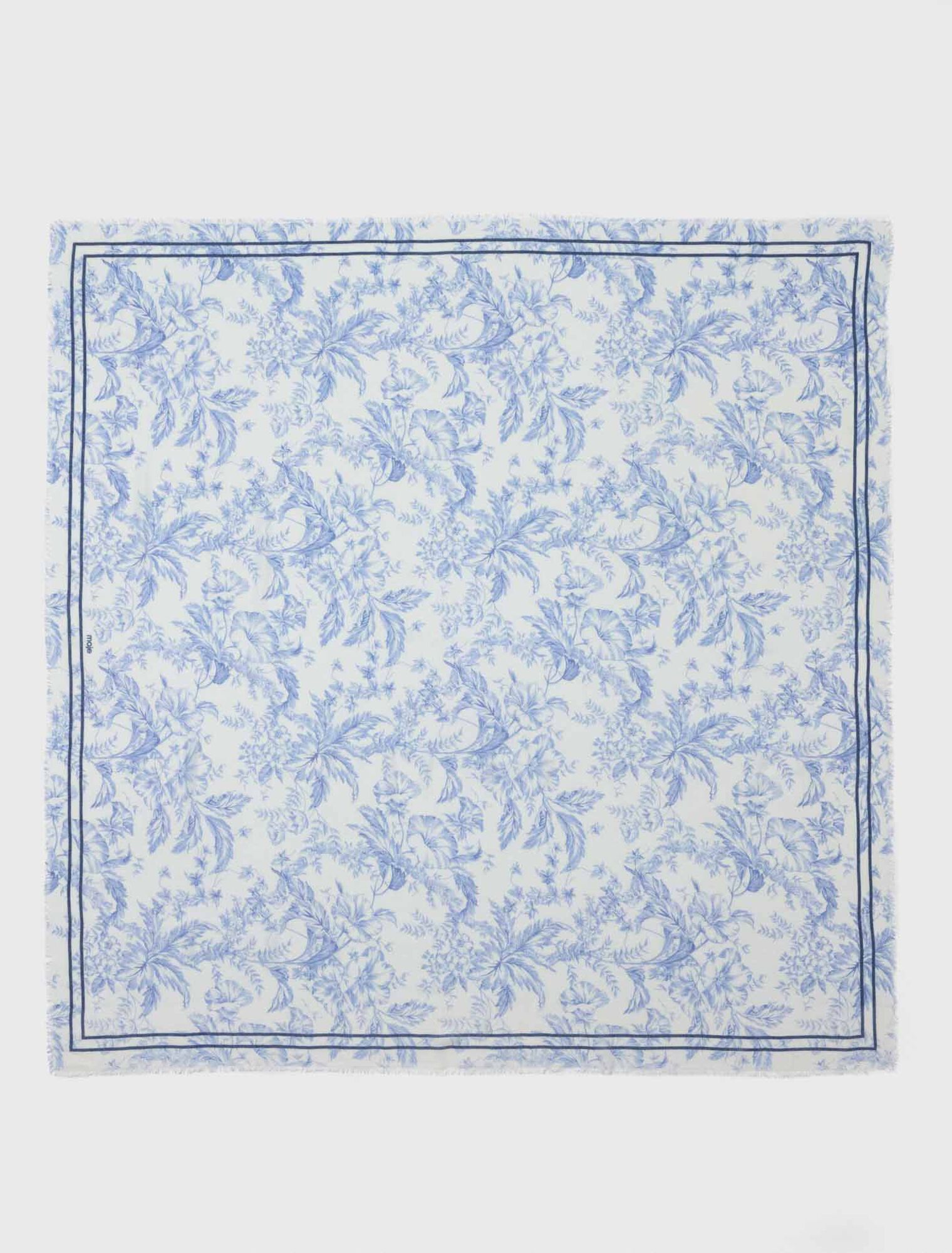 Schal aus Wollmix mit Blumenprint