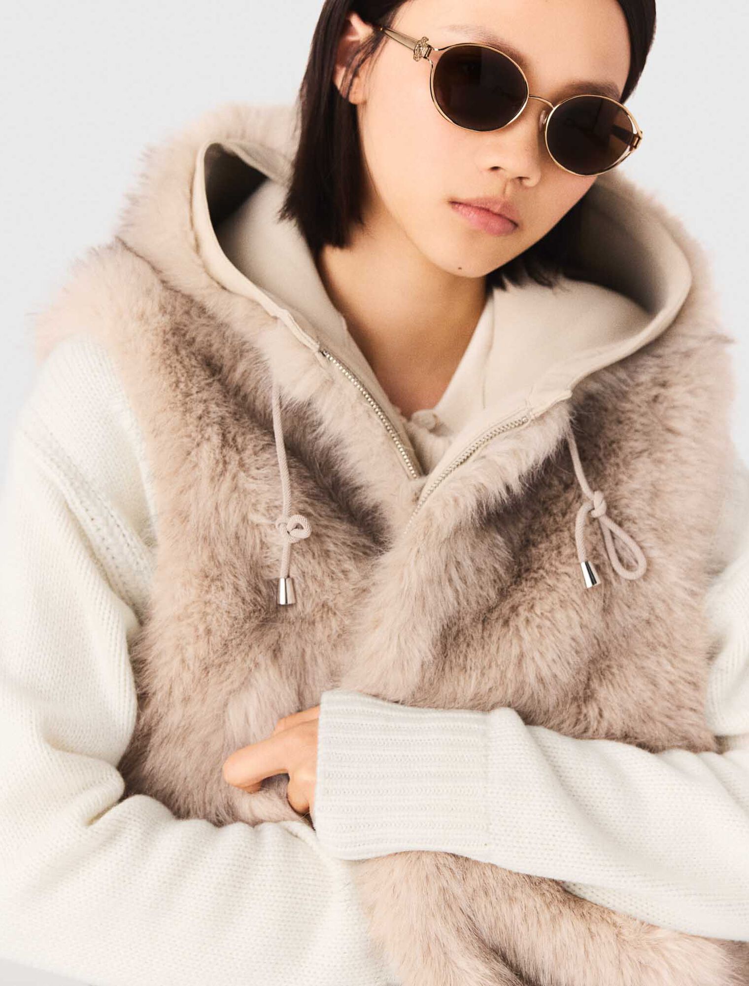 Kurzer Kunstpelzblouson