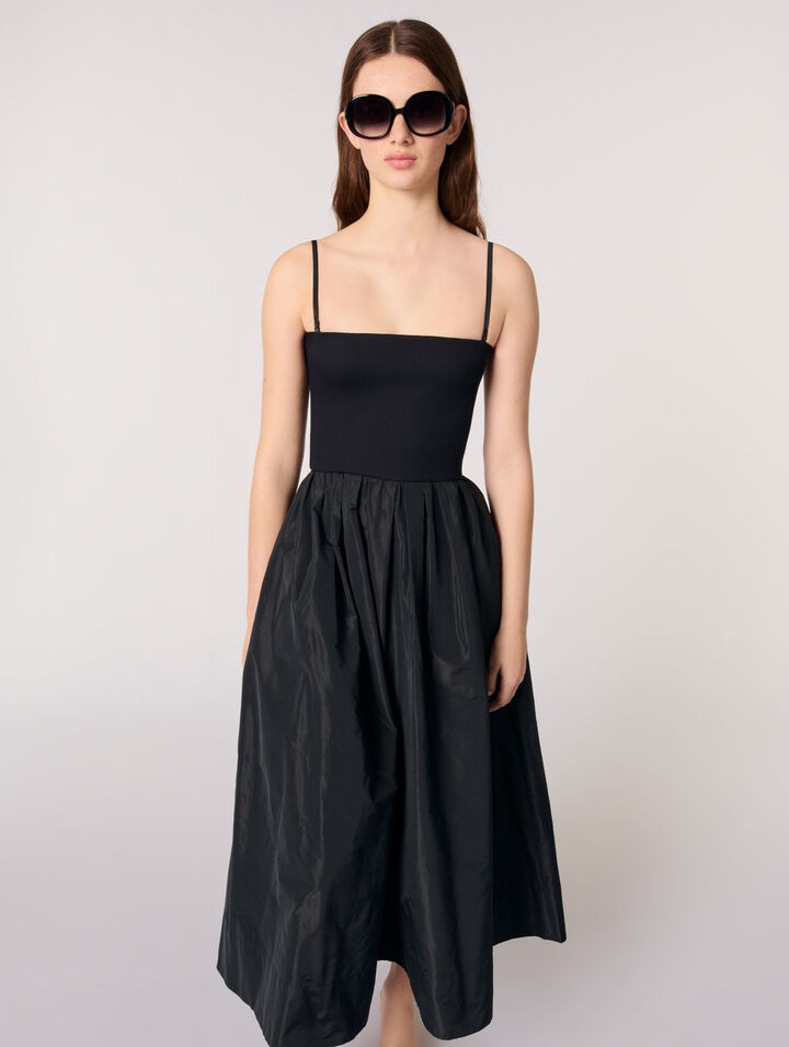 Bustierkleid aus Strick und Taft